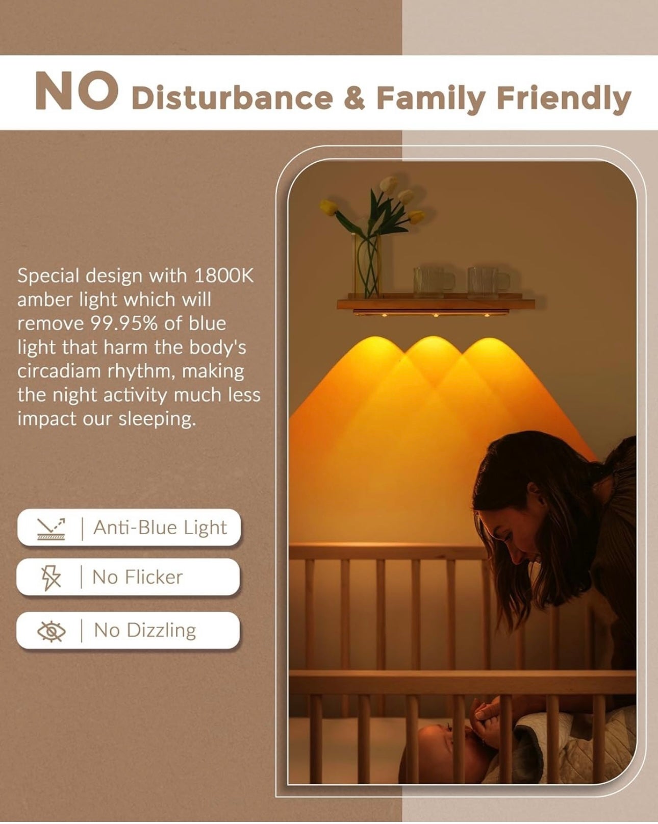 Smart Motion Sensor LED Light – 3 Light Modes, USB Rechargeable