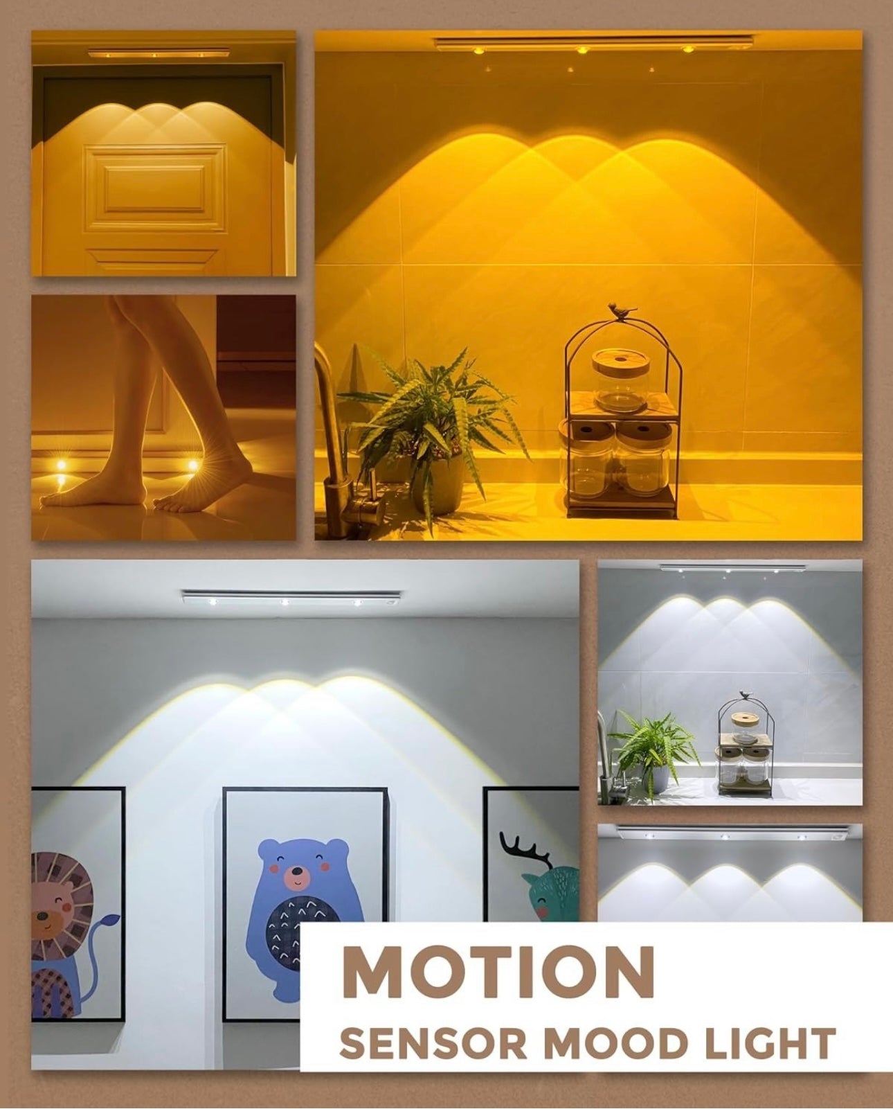 Smart Motion Sensor LED Light – 3 Light Modes, USB Rechargeable