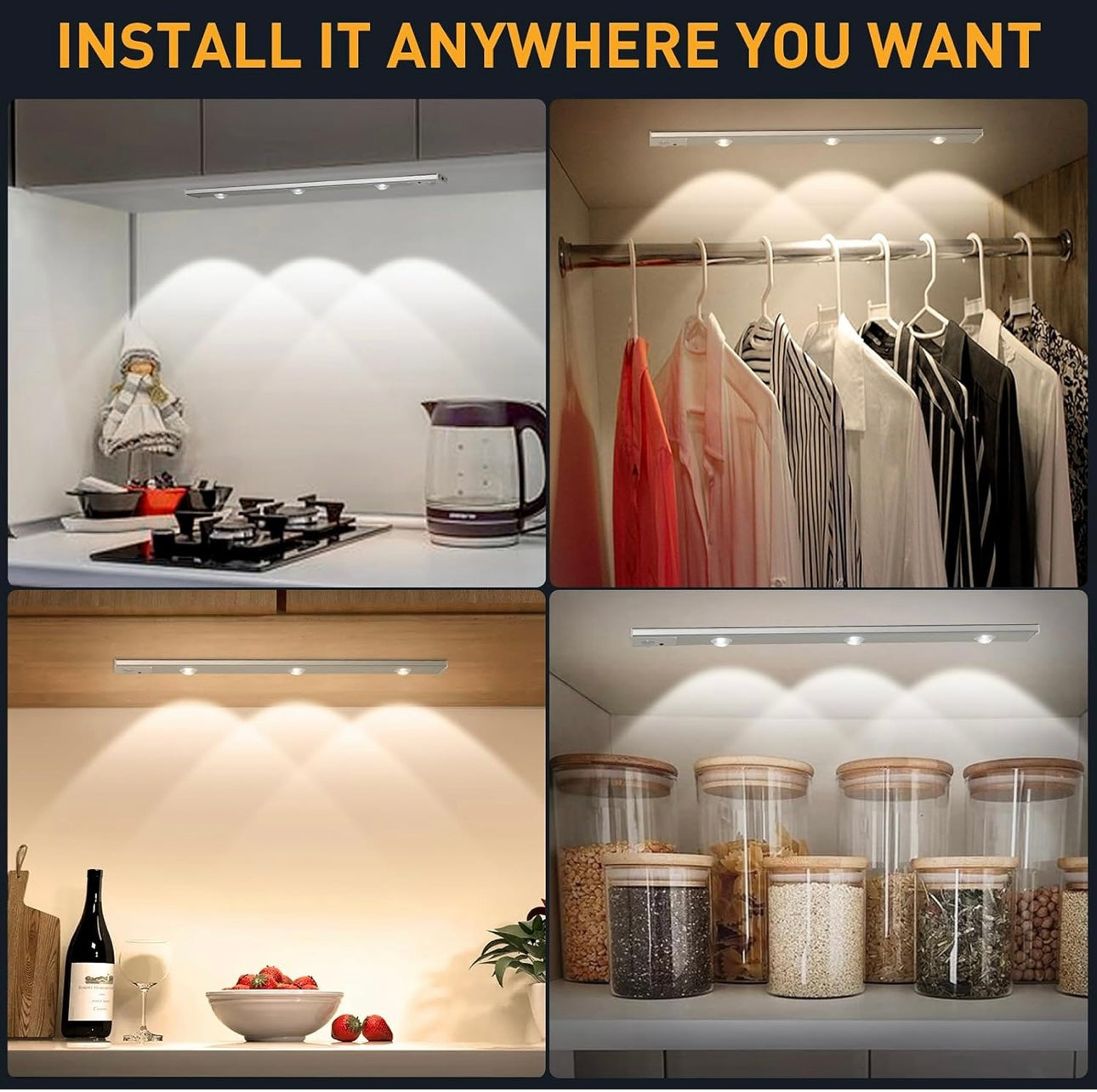 Smart Motion Sensor LED Light – 3 Light Modes, USB Rechargeable