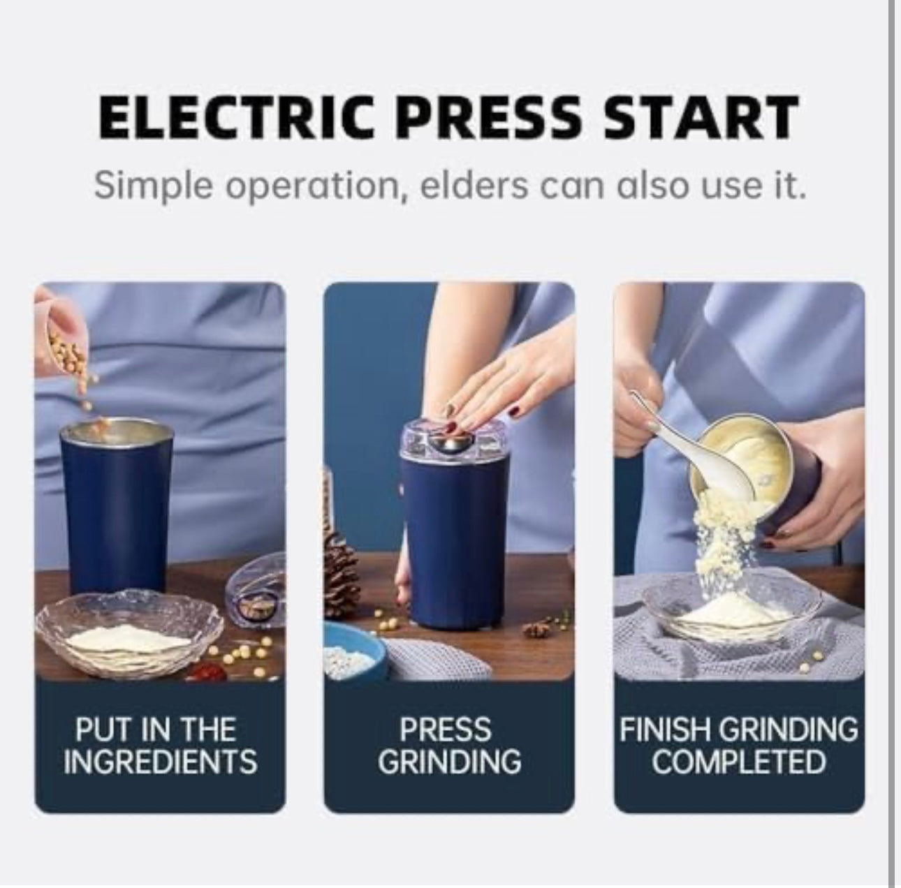 Electric Masala & Coffee Grinder – Portable, Durable, Easy to Use