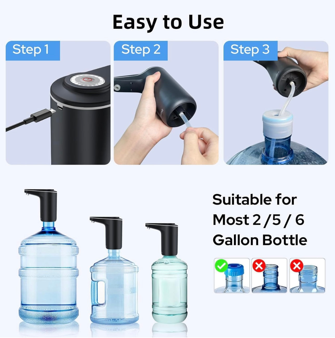 Automatic Drinking Water Pump – Portable, Rechargeable & Spill-Free