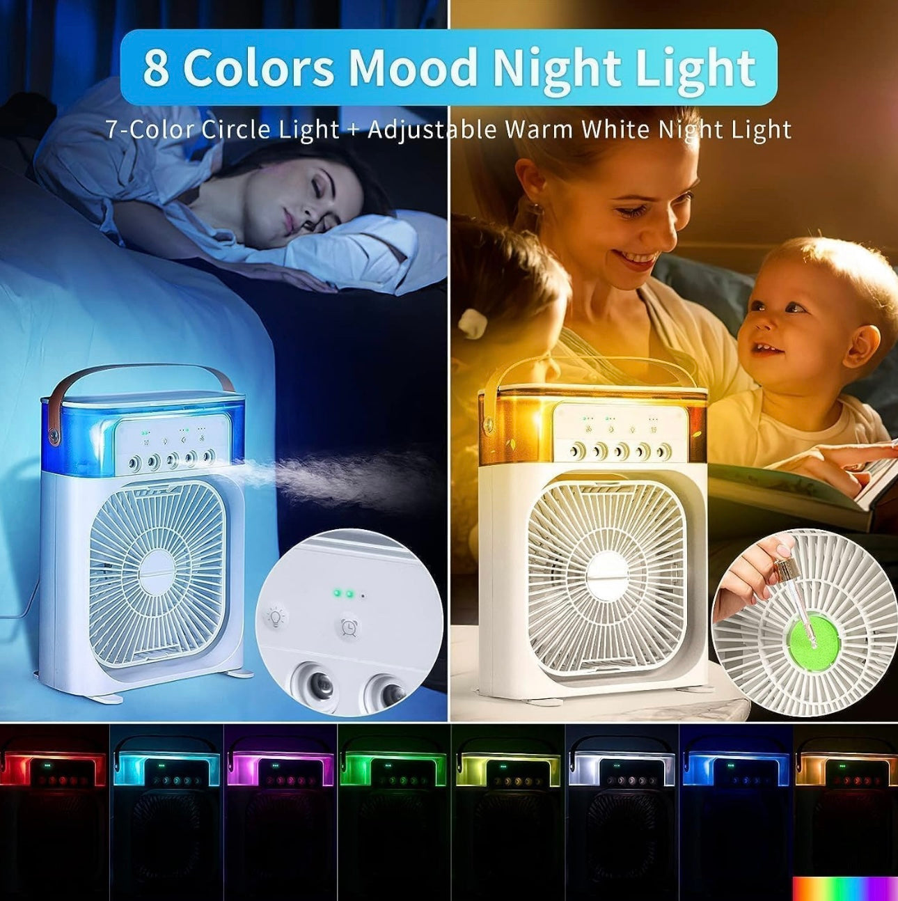 Portable Mini Air Cooler – Rechargeable USB AC Fan for Home & Office
