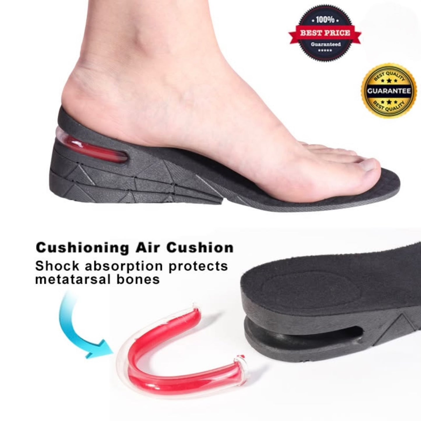 Adjustable Height Insoles for Men & Women – 7cm Boost | Orthopedic Heel Support for Posture, Back & Knee Relief