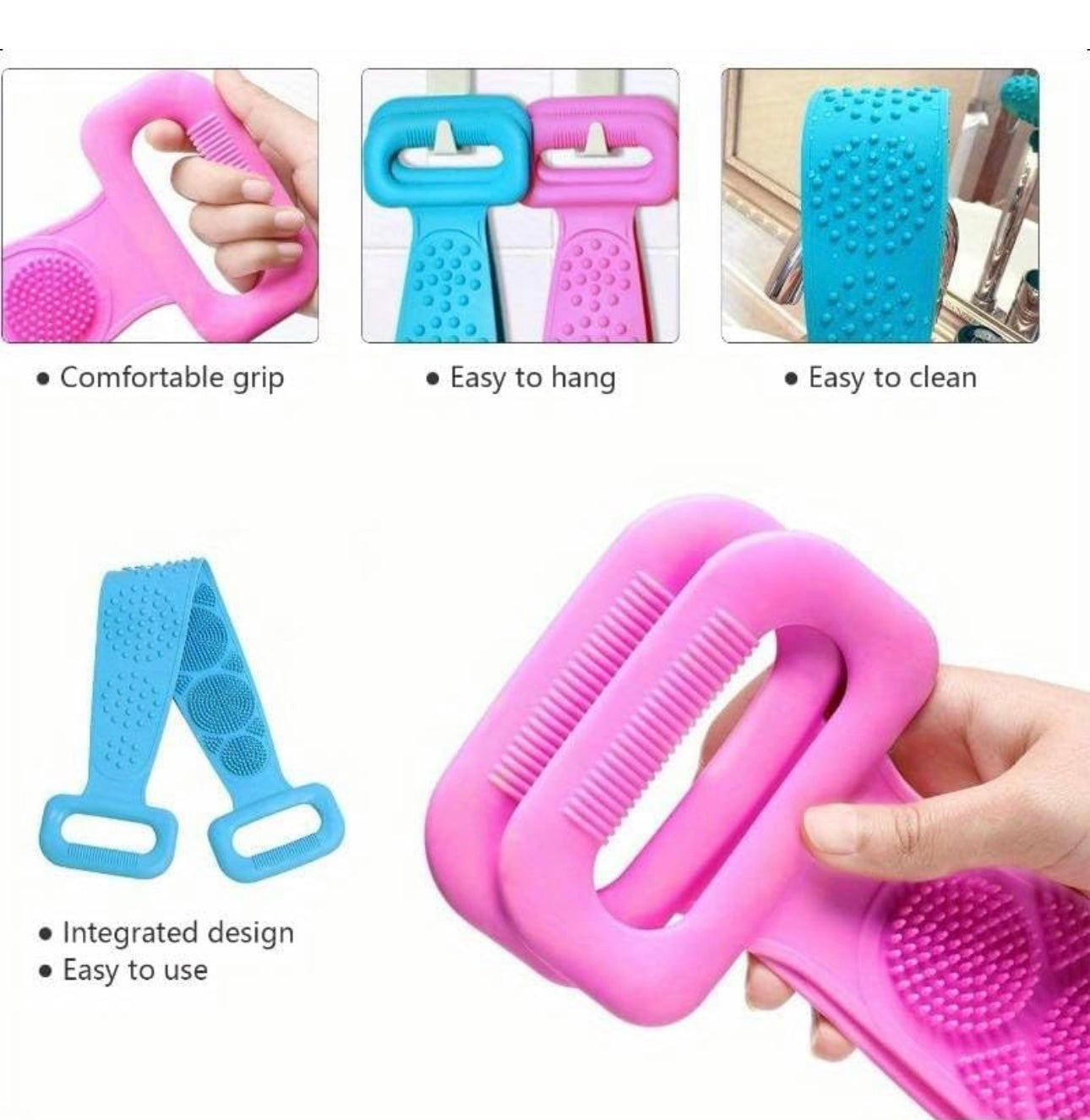 Gentle Silicone Body Scrubber Belt for a Spa Like Clean