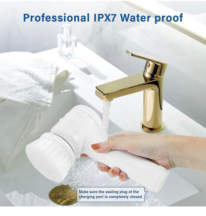 5-in-1 Electric Cleaning Brush | Rechargeable Power Scrubber with 5 Brush Heads, Dual Speeds & Extendable Handle for Home, Bathroom & Kitchen