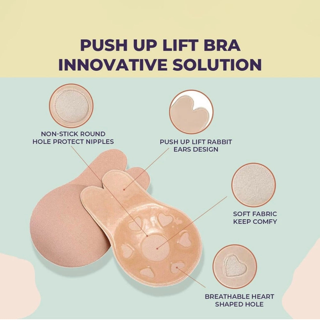Nude Reusable Breast Lift Cups – Comfortable, Invisible Lift for C–D Sizes