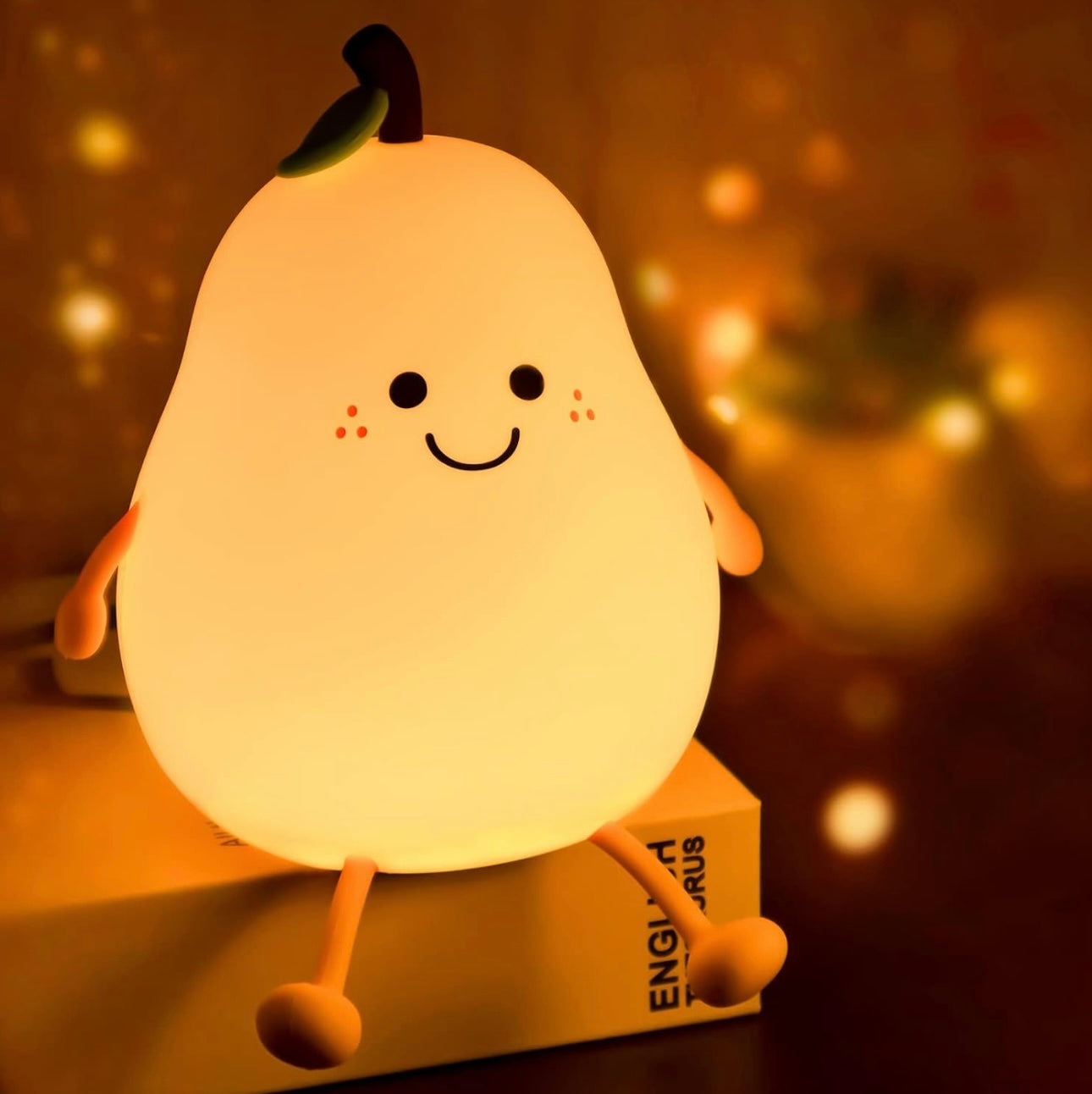 Adorable Pear Squishy Night Lamp – Soft Silicone, 7 Colors, Perfect Gift for Kids