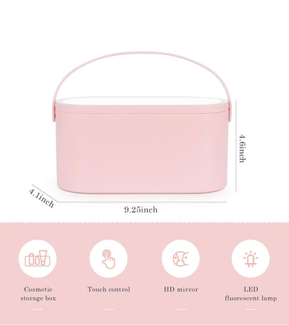 Smart Cosmetic Box with LED Light & Mirror – For Travel, Bedroom & Business Use