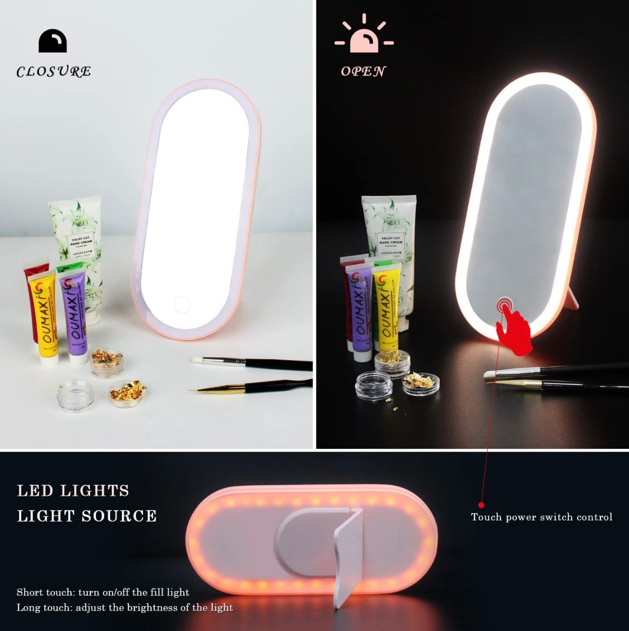 Smart Cosmetic Box with LED Light & Mirror – For Travel, Bedroom & Business Use
