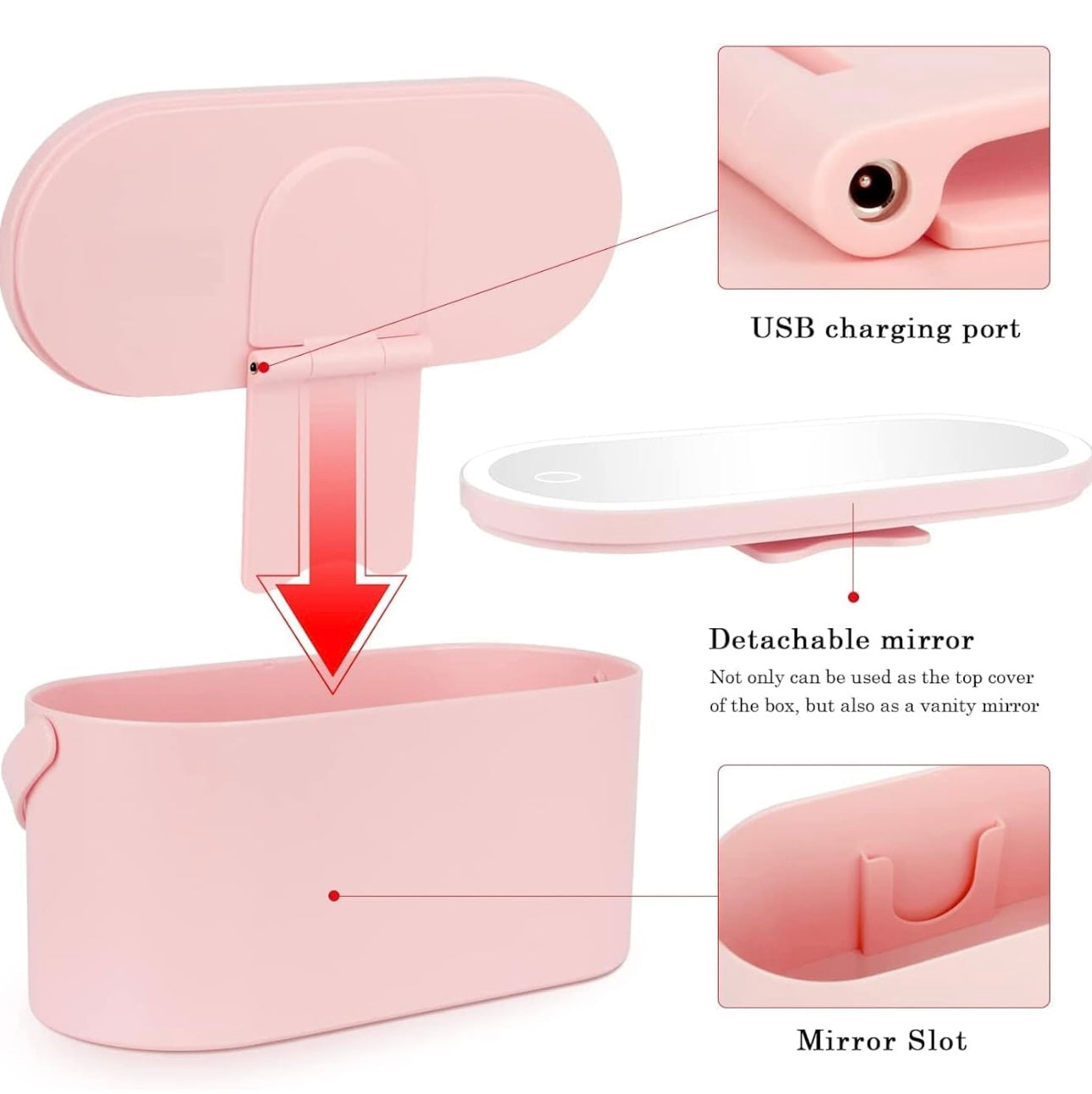 Smart Cosmetic Box with LED Light & Mirror – For Travel, Bedroom & Business Use