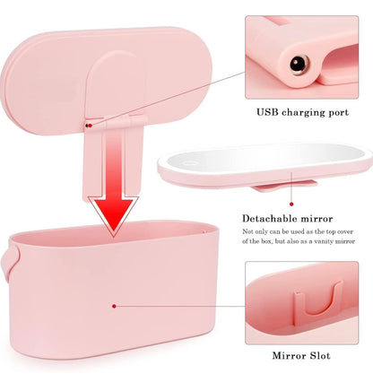 Smart Cosmetic Box with LED Light & Mirror – For Travel, Bedroom & Business Use