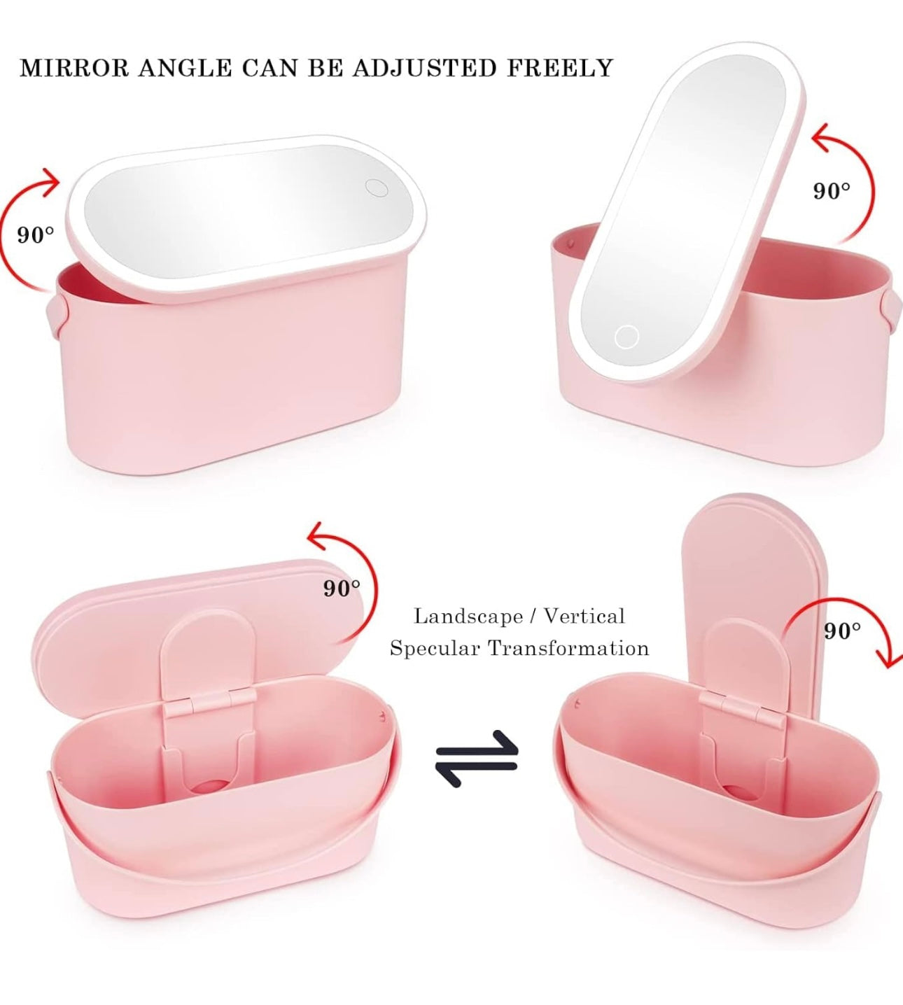 Smart Cosmetic Box with LED Light & Mirror – For Travel, Bedroom & Business Use