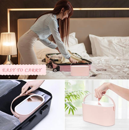 Smart Cosmetic Box with LED Light & Mirror – For Travel, Bedroom & Business Use