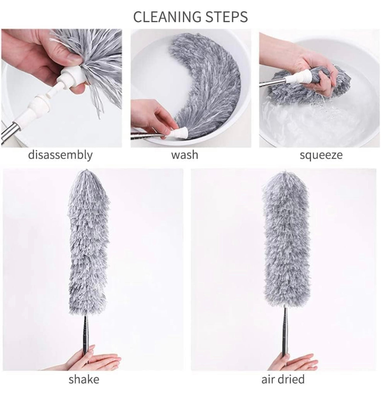Expandable Microfiber Duster for Ceiling Fans, Blinds & Hard-to-Reach Areas